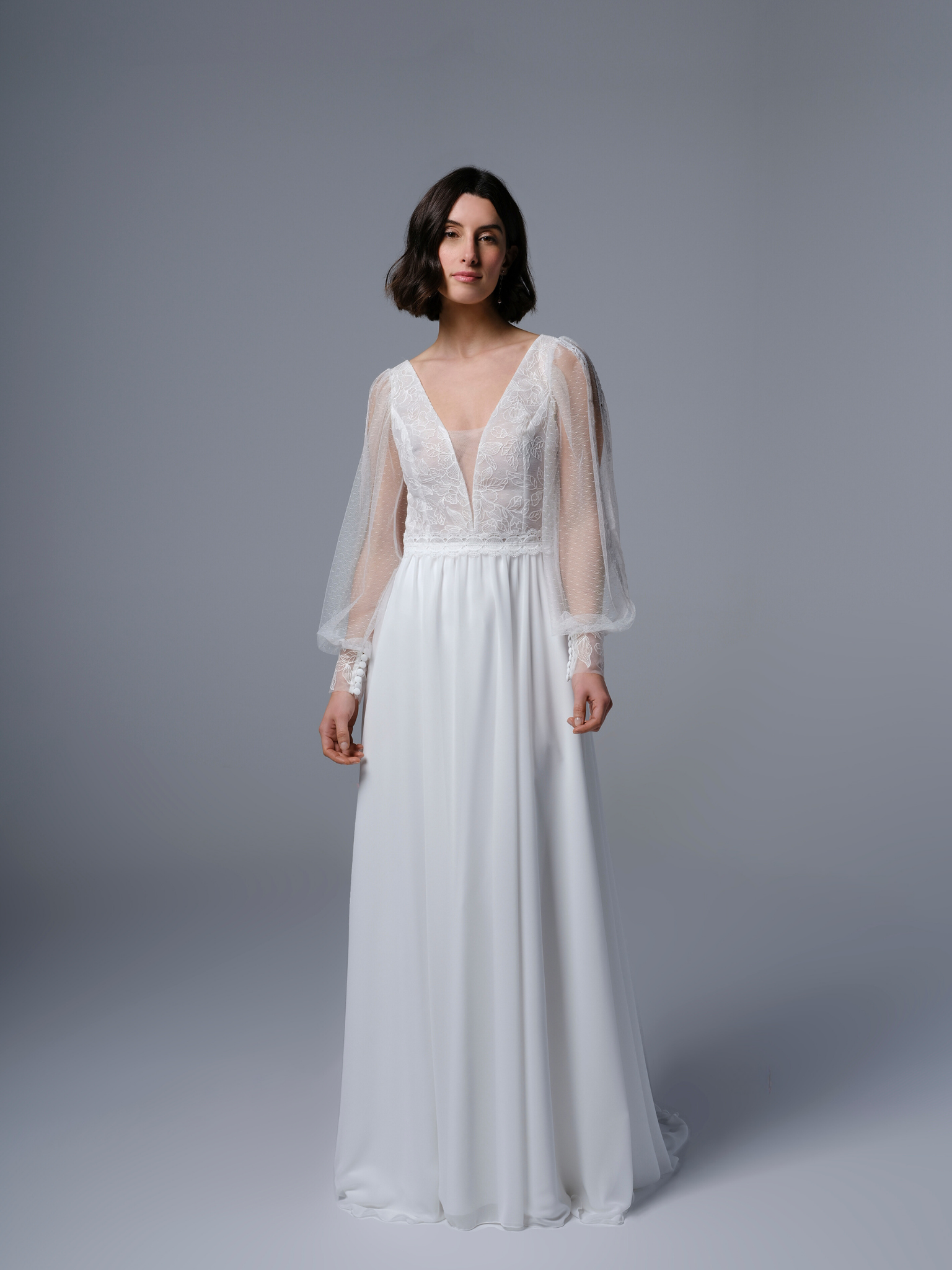 robe de mariée chic manche longue
